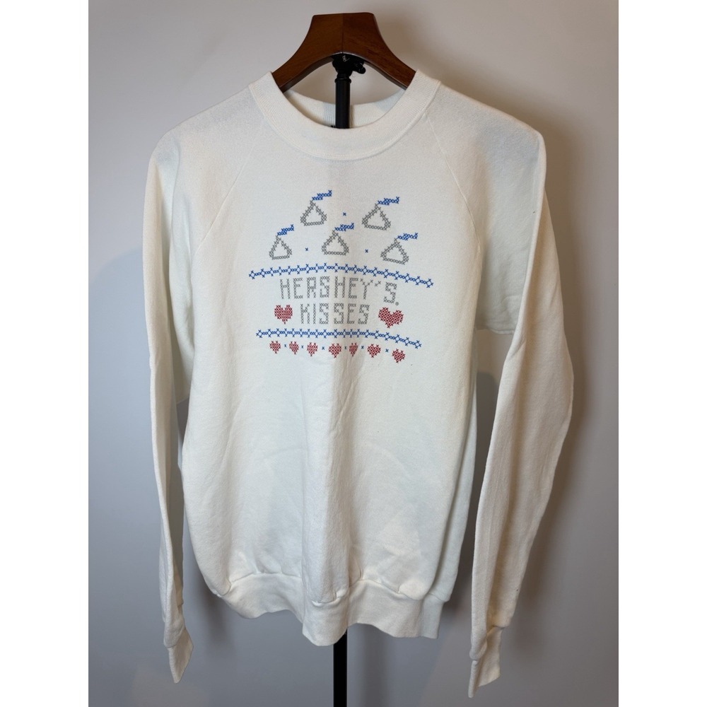 Vintage Hershey's Kisses Sweater - Xl - White - Screen Stars Best - Made In USA
